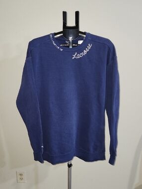 "Lacrosse" Navy Blue Crewneck Sweatshirt - Men's Size XL